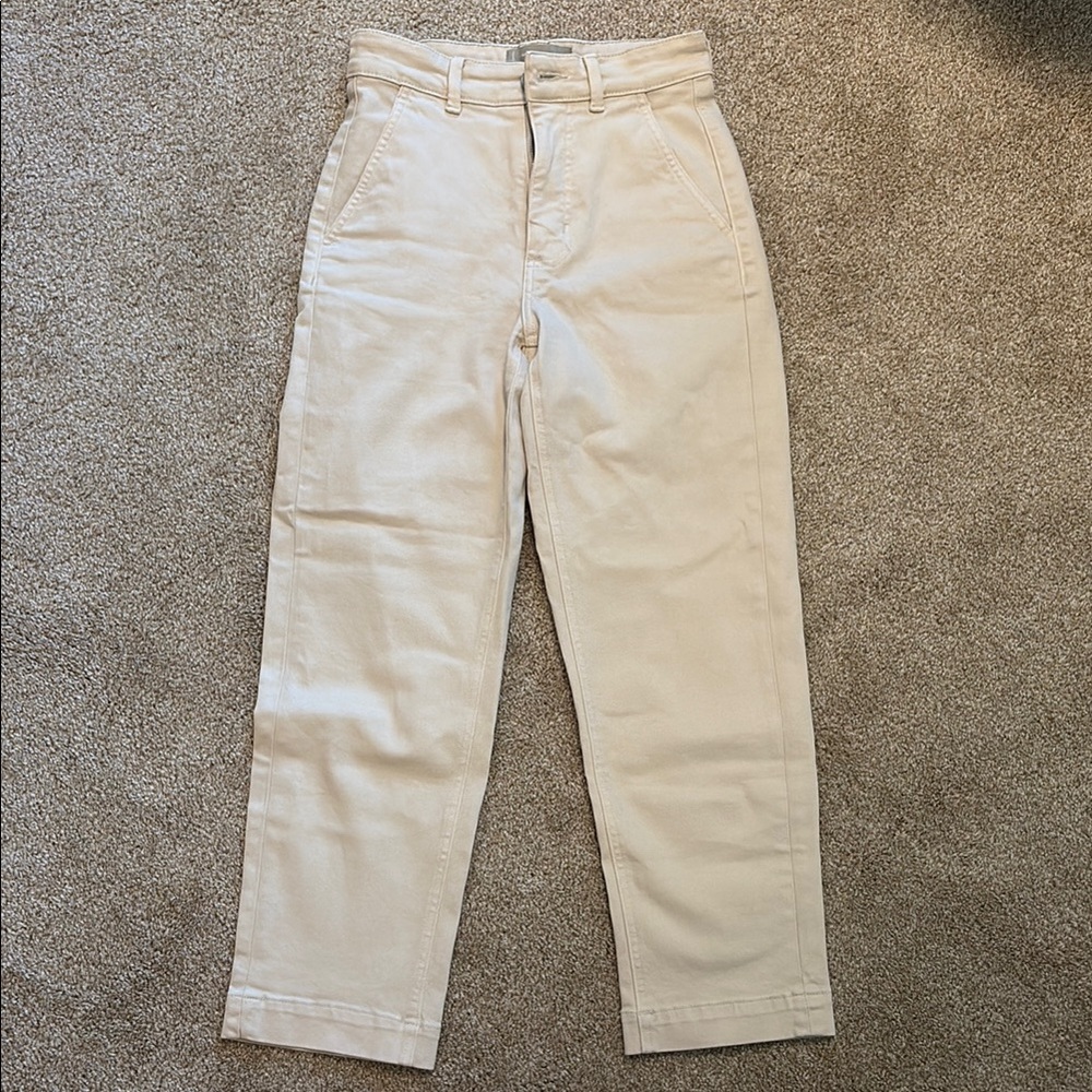 Everlane Straight Leg Crop in Bone